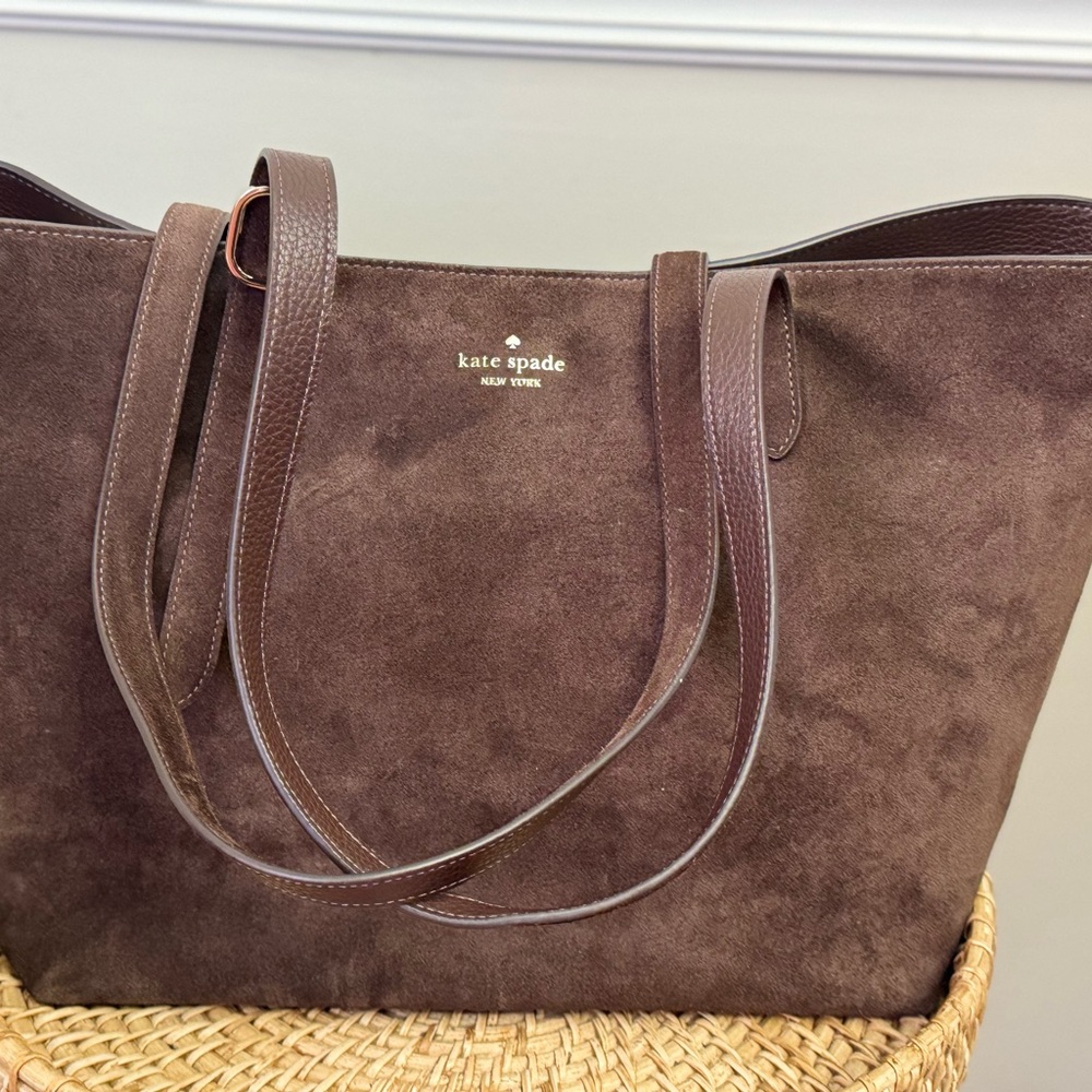 Kate Spade 454 Suede Large Tote in Hot Fudge